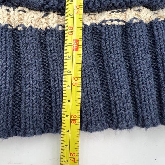 L.L.Bean Signature Stripe Shawl Collar Cardigan Navy Blue Cotton - Picture 8 of 9